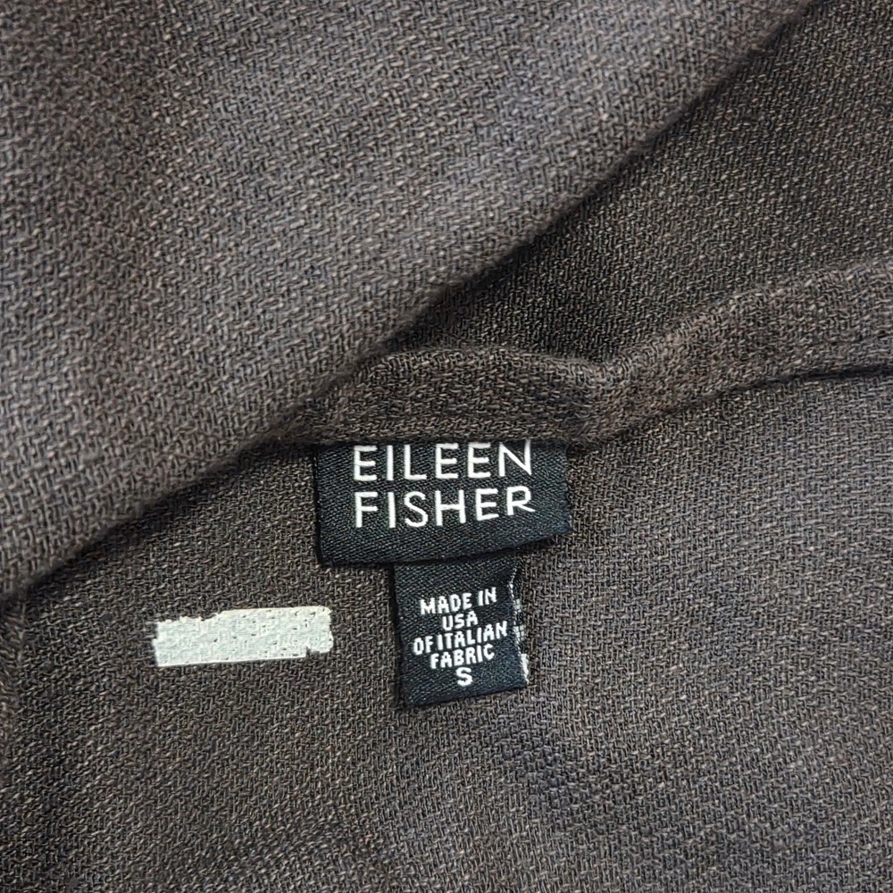 Eileen Fisher‎ Espresso Brown Italian Linen Blend Midi A-Line Skirt Womens Small - Picture 2 of 10